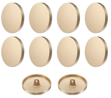 QUARKZMAN Botones Metálicos Redondos Planos, 10Pcs 44L 28mm Bontones de Aleación, Reemplazo para Trajes, Abrigos de Lana, Camisas y Pantalones, Manualidades de Costura, Dorado Mate