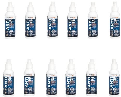 OPTIMED ANTI MÜZE – Mückenspray & Zeckenspray 12×100ml Sparpaket – 20% Icaridin (Picaridin), DEET-frei – Mückenschutz Tropen, Malaria & Dengue – 10h Schutz – Vegan, Made in Germany