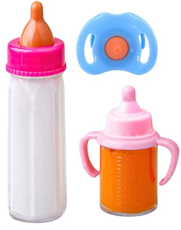 Babyflasche Für Puppen - Kinder Rollenspiel-Still-Set | Multifunktionelles Fütterungsspielzeug Mit Verschwindender Milch- Und Saftflasche Für Kinder Ab 3 Jahren