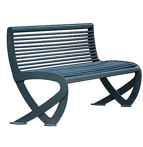 SONGYL-20249 Gartenbank Outdoor-Parkbank aus Metall mit Rückenlehne, 47,2/59,2/70,8 Zoll, Stabiler Stahlrahmen, Outdoor-Freizeitsitz for Hof, Garten, Weg, Hofdeck, Outdoor Bank(Groß)