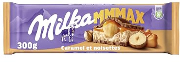 2 er Pack Milka Mmmax Toffee Ganznuss 2 x 300g XXL-Tafel aus Alpenmilchschokolade mit Milchcreme-, Karamellcreme-Füllung und ganzen Haselnüssen
