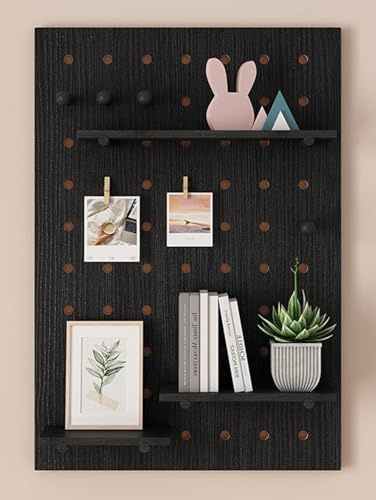 Pegboard Combination Kit,Peg Board for Wall Storage Room Organization Decoration Ornaments Display,Wall Display Panel System,Kitchen Organiser Peg Board,Wooden Pegboard Living Rooms A,W60×H80cm