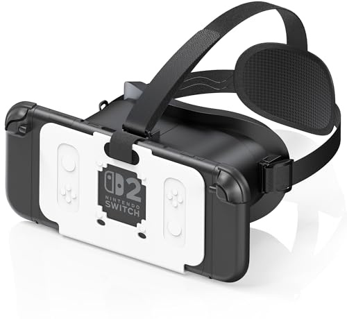 VR Headset für Nintendo Switch 2 (2025), Switch 2 Virtual Reality VR Brille mit verstellbaren HD-Linsen und komfortablem Kopfband, Labo VR-Kit für Switch 2 Zubehör, Schwarz & Weiß