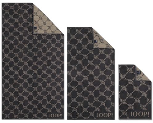 Joop! Frottiertücher Handtücher Classic Cornflower 1721 73 Schiefer Dunkel Braun Kornblume Geblümt Frottee Baumwolle, Größe:Gästetuch 30x50 cm