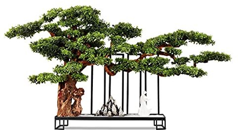 Konstgjorda träd Konstgjorda träd Bonsai kinesiskt landskap Bonsai Keramiska figurer Keramik Stenparti Kristall Sand Järn Bas Vardagsrum och kontorsdekoration Krukväxter