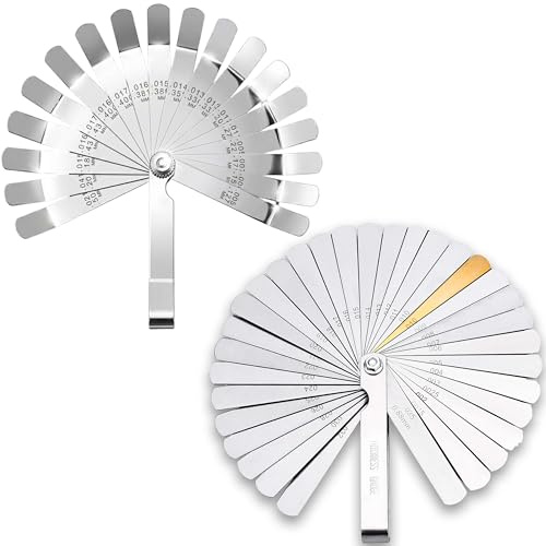 CZ Store - Juego de Galgas de Espesores X2 |Set de 32 + 16|✮✮GARANTÍA DE POR VIDA✮✮- Calibrador Fijo de Acero Inoxidable para Motores, Herramienta Plegable - Medir Grosor Entre Amortiguadores, Etc...