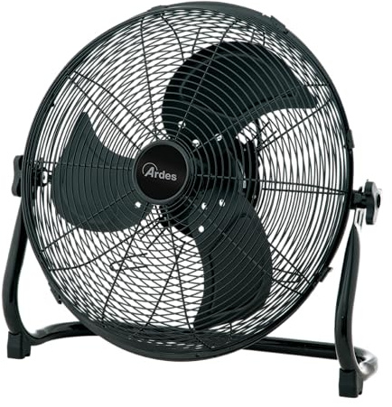 ARDES BOX METAL 45 B AR5C45BB Bodenventilator Ø45 cm 100 W mit 3 Geschwindigkeiten, Metallgehäuse und vertikaler Neigung für starke Belüftung