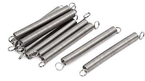 sourcing map 10Stk.0,5mmx6mmx60mm 304 Edelstahl Zugfedern silber Farbton