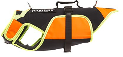 Julius-K9, IDC Multifunktionale Hundeweste 3in1, Größe: M, Schwarz und UV Orange
