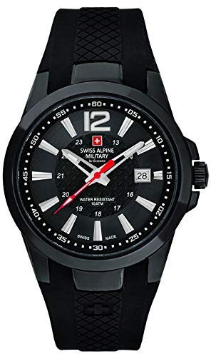 Swiss Alpine Military by Grovana All Black Herrenuhr 7058.1877 10ATM Swiss Made Band