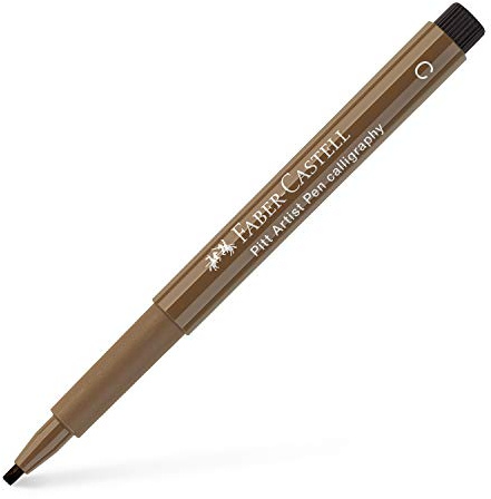 FABER-CASTELL 167978 - Tuschestift Pitt Artist Pen Calligraphy, 2,5 mm, Nougat braun, 1 Stück