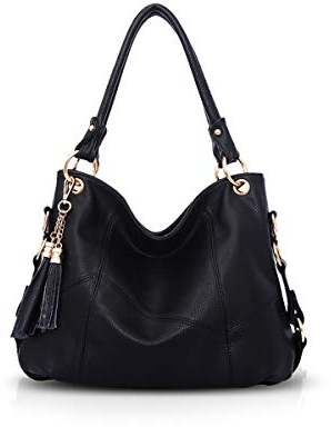 NICOLE & DORIS Borsa Donna Hobo Tote Tracolla Borse a Spalla Grande Elegante Vintage Pelle Morbida Progettista Moda Leggera Casuale Nappa Nero