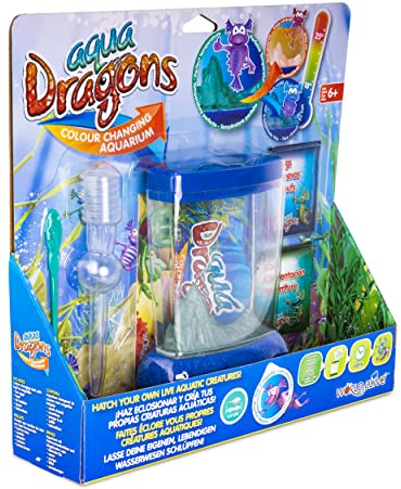 Aqua Dragons Kit de découverte des Couleurs changeantes,Jouet éducatif STEM,Aquarium,Grow Easy Pet for Kids,Comprend Un réservoir,de Nourriture,des œufs,Une cuillère et Pipette pour Nourrir l'animal