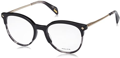 POLICE VPLD25 Brille, Shiny Grey/Black Havana, 50 Stück für Damen, Shiny Grey/Black Havanna, 48