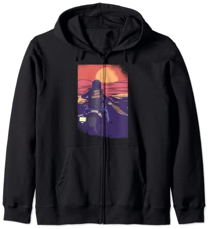Chopper Motorbike Riding Zip Hoodie