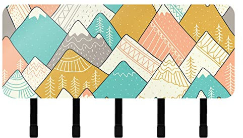 Jahrgang Berge im skandinavischen Stil Schlüsselhaken Home Wand-Schlüsselanhänger 5 Haken, Schlüsselhalter,Schlüsselhalter Organizer Schlüsselbrett Aufhänger für Schlüssel Schlüsselhaken