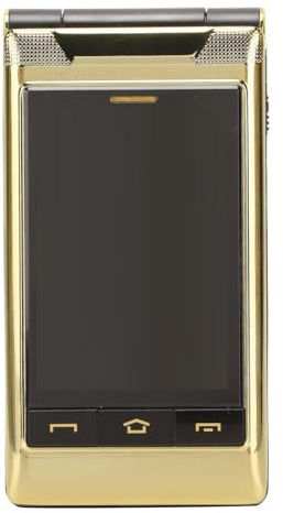 Seniors Flip Phone, 3G Dual SIM Desbloqueado Senior Flip Cell Phone con Pantalla Dual de 3, Botón Grande, Botón SOS, Alto Volumen, Teléfono Celular Básico para Personas Mayores Y Niños(Oro)