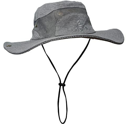 JAOAJ Herren Sommerhut Fischerhut Anglerhut,Outdoor Safari Hut Faltbar Wanderhut,Sonnenhut UV Schutz Campinghut Gartenhut Boonie Buschhut
