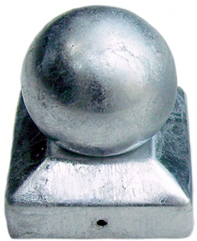 GALVANISED SQUARE Metal Fence Gate Post Cap Caps Flange Size 51x51mm (2x2) BALL TOP