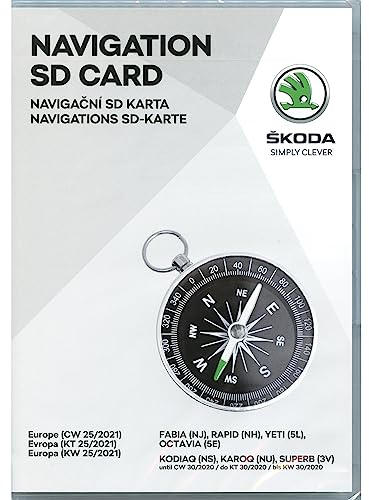 Skoda 5L0051236CM Kartendaten SD-Karte 32 GB Kartendaten Europa-West (Karten 25/2021) *** nur für Navigationssystem MIB2 Amundsen ***