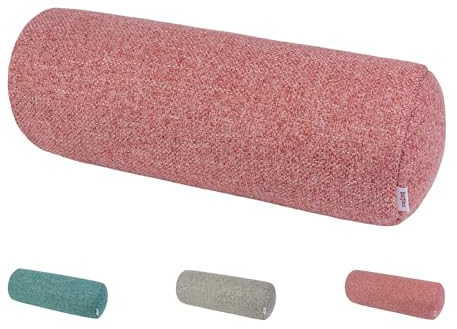 beties Boucle Nackenrollen Bezug ca. 15x40 cm Kissenbezug in Raumausstatter Qualität aus Deutschen Unternehmen (Cherry-rot)