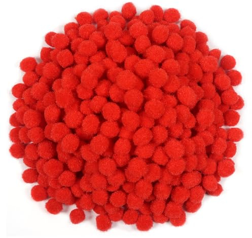 TOAOB 300 Piezas Pompones Grandes de Rojo de 10 mm Bolas de Fieltro Pompones para Decoraciones Manualidades Creativas y Decoraciones Bricolaje