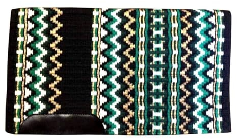 EQUIGEAR Western Show Horse Satteldecke aus neuseeländischer Wolle, Western-Design, handgefertigte Satteldecke, Wollpolster, Sensor Flex (Anpassung möglich), WX076 (34 x 33)