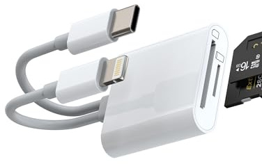 TF SD Card Reader for Lightning USB C Multiport Adapter for Apple iPhone15 14 Pro Max Plus for iPad Pro Air Mini Macbook compatible for Samsung Camera Micro SD Memory Viewer Compact Flash Accessories