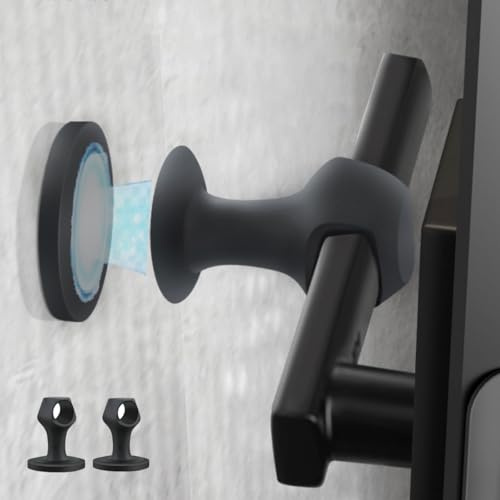 Magnetische Türstopper aus Gummi, mit Saugnapf, stanzfrei, starker Magnetgriff, Anti-Kollisionspad, für Zuhause, Badezimmer, Schlafzimmer, Tür, Widerstand, geräuschlos, 2 Stück