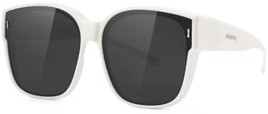 Meeloog Polarisierte Überzieh-Sonnenbrille für Damen Herren, Brillenträger, UV400 Schutz Sonnenbrille, Quadratische Sonnenbrille Fahren DEMST0110