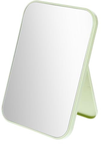 Table Desk 8-Inch Portable Folding Mirror with Adjustable Stand for Vanity Makeup - Small Tabletop Design for Bathroom, School, Locker, Household, Refrigerator, Office, Camping