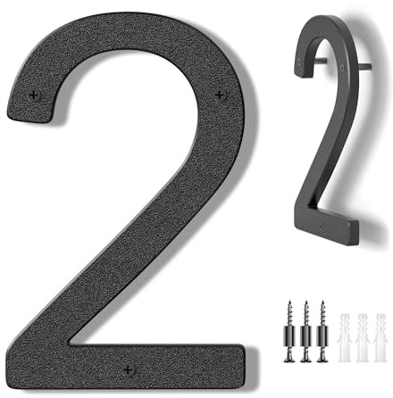 Numéro de Maison Exterieur - Grandes Numéros Maison Moderne en Plastique Noir 10 Pouces/25.4 cm - Panneau De Maison et Numéro de Boite aux Lettres pour Maison Appartement Hôtel Porte