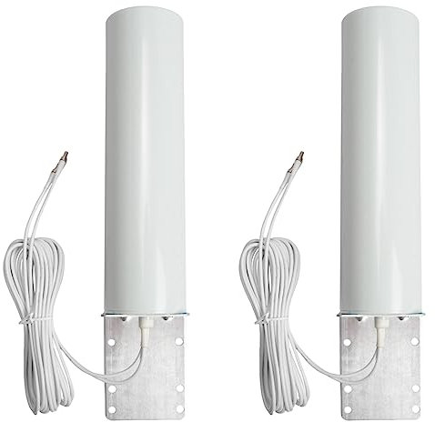 Pyugxab 2X Antena WiFi 4G LTE Antena 12DBi Antena Omni Macho 5M Cable Dual 2.4GHz para B315 E8372 E3372 Enrutadores CRC9 Macho
