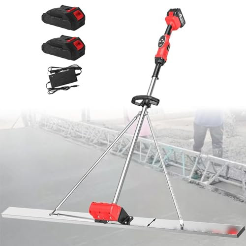 YSXXIAN Règle vibrante de nivell de Surface en béton, règle vibrante de nivell de Surface en béton électrique Rechargeable, Moteur Vibrant de Ciment de Chape, Deux Batteries, Batterie 2M-2X