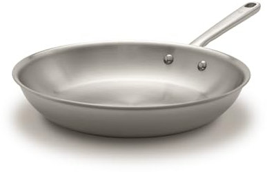 Atma la Bonne Poêle Inox Triple Couche - Poêle Induction 30cm avec Manche Riveté - Sans PFAS ni Revêtement Chimique - Compatible Tous Feux et Four - Fabriquée en France