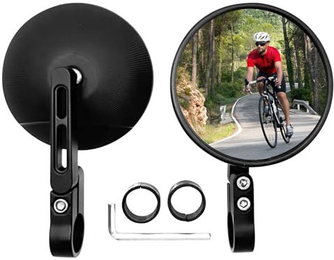 Specchietti Moto Manubrio Omologati, Specchietto Moto Ruotabile a 360°, Specchietti end Bar Universale, per Bici, Scooter, Ciclomotori, ATV(2 Pezzi)