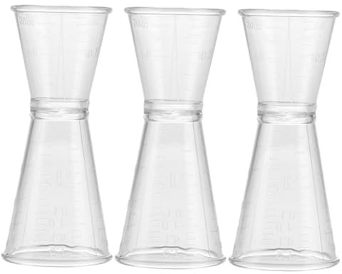 FUNOMOCYA 3piezas Taza Medidora De Plástico Medidor Doble Vaso Medidor De Plástico Para Cócteles y Bebidas Espirituosas Herramienta Para Medir Doble Cóctel De Cóctel Vaso Para Barman