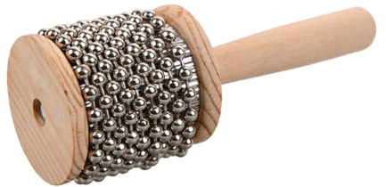JOINPAYA Strumento Musicale Percussione Cabasa Portatile in Legno e Acciaio Inossidabile Beige, per Bambini e Sviluppo delle Abilità Musicali