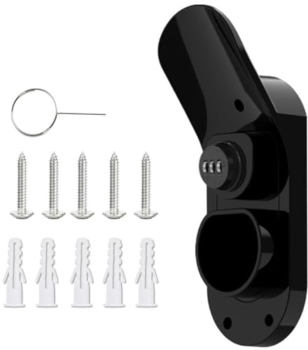 7JI Ladekabel Typ 2 Wandhalterung für Elektrofahrzeuge Steckerhalter | Zahlenschloss Europäischer Standard Anti-Diebstahl Hängende Drahthalterung AC Gun/Home Gun Holder, Wallbox Kabelablage