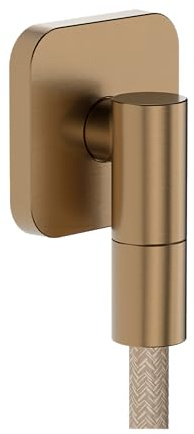 hansgrohe FixFit Fine Q - Shower Outlet Elbow, Shower Outlet Connector with Non-Return Valve, wall Outlet Elbow, Brushed Bronze, 28884140