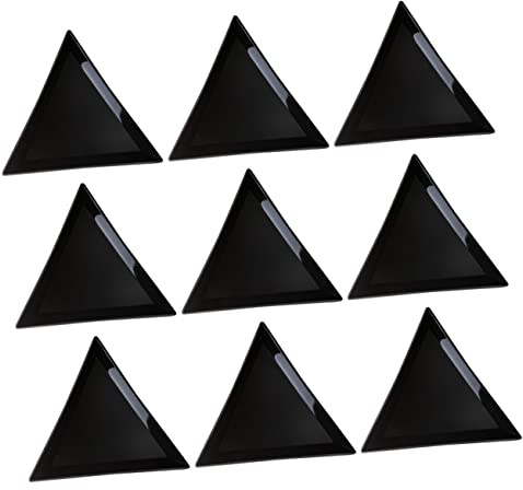 OFFIGAM 80 Bandejas Triangulares de Manicura para Joyas, Plástico Pp Negro, Gran Capacidad para Gemas, Uso Profesional