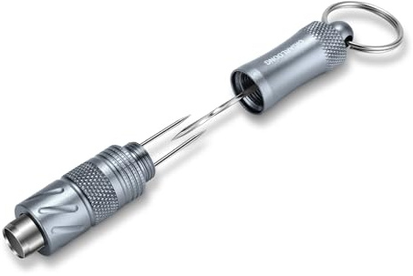 CIGARLOONG Perforatore per sigari 4 in 1 in acciaio inox, strumento integrato e porta sigari, portatile, per uomo (argento)