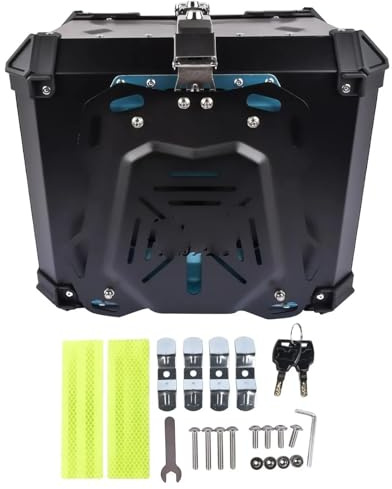 XFYESL Compatible con el baúl Superior de Motocicleta AP03 de 55L, Impermeable, de Aluminio, con Cerradura de Seguridad.