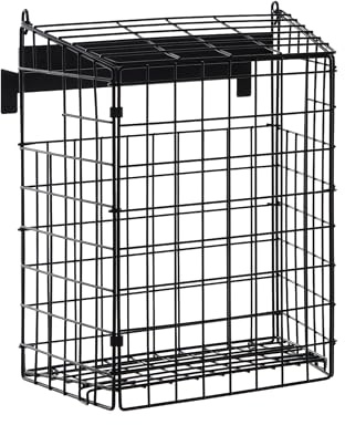 House Of Home Large Letterbox Cage for PVC Doors – Internal Mail Catcher & Letter Guard – Secure Metal Wire Post Holder – Prevents Mail Falling, Pet & Child Safe (Black)