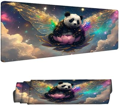Alfombrilla Ratón XXL 1400 x 600 mm, Panda Gaming Alfombrilla Escritorio, Mouse Pad con Base de Antideslizante, Sueño Tapete Escritorio Grande, Mousepad de Oficina y para Gaming en Casa H-4523