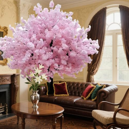 AUTUMFLATGAO Großer Kunstbaum Japanischer Kirschblütenbaum, Handgefertigte Kunstbaum Indoor, Kirschblüten Deko, Kirschbaum Für Hochzeitsfeiern Im Innen- Und Außenbereich, Restaurant 1.8×1.5m