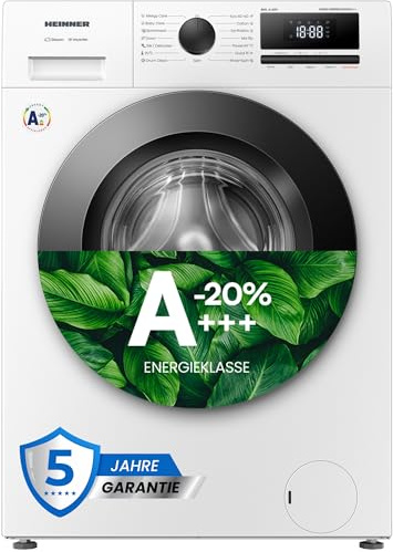 HEINNER HWM-HME8014IVA20+++ Waschmaschine 8 kg – Frontlader 1400 U/min, Inverter Motor, 14 Programme mit Dampf-Hygiene, Allergiepflege & Power 49', Energieklasse A, LED-Anzeige, Mengenautomatik