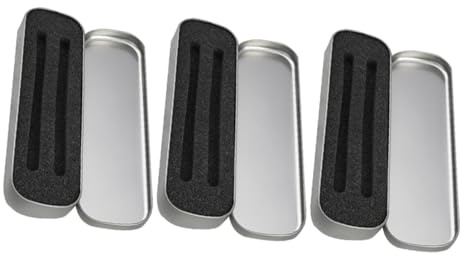 TOPBATHY 3 Stück Teiliges Metall Stifteetui Rechteckig mit Viel Stauraum Robuster Blechbox Organizer für Stifte Bleistifte und Schulbedarf Langlebig und Schützend für Schüler und