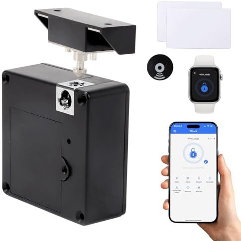Smart Schubladenschloss, RFID Elektronisch Schubladen Schloss, NFC Bluetooth App, Kindersicherung Schrank für Schrank, Schublade und Holzschrank