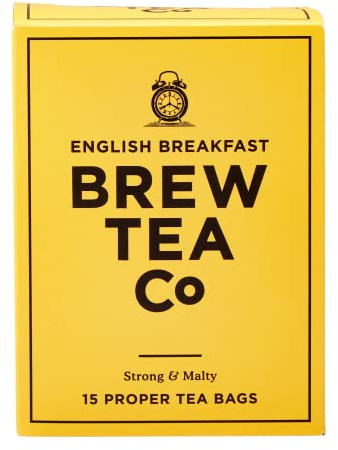 Brew Tea Co English Breakfast Whole Leaf Tea Bags, Pack of 15